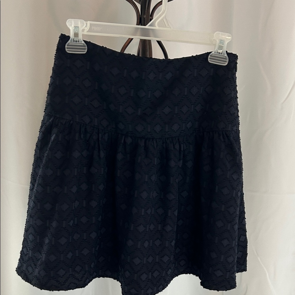 Ann Taylor Black Textured Circle Skirt
